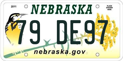 NE license plate 79DE97