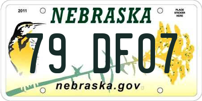 NE license plate 79DF07