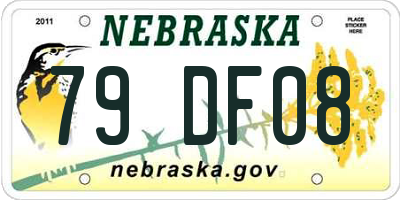 NE license plate 79DF08