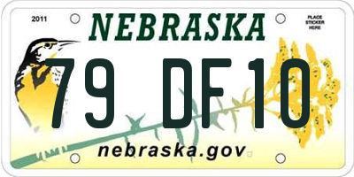 NE license plate 79DF10