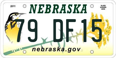 NE license plate 79DF15