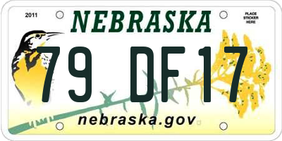 NE license plate 79DF17