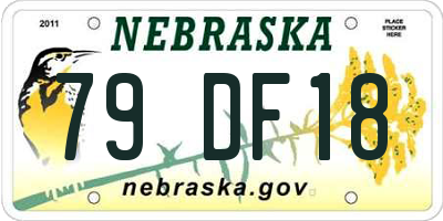 NE license plate 79DF18