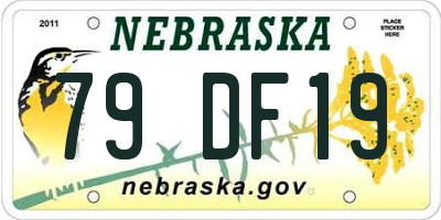 NE license plate 79DF19