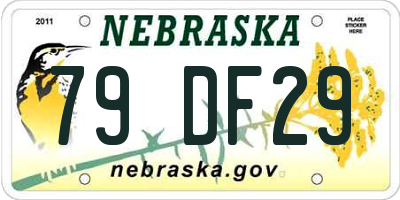 NE license plate 79DF29