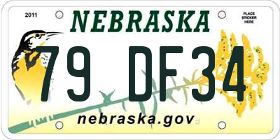 NE license plate 79DF34