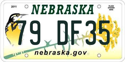 NE license plate 79DF35