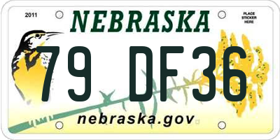 NE license plate 79DF36