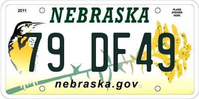 NE license plate 79DF49