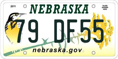 NE license plate 79DF55