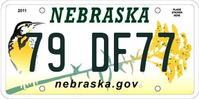 NE license plate 79DF77