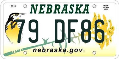 NE license plate 79DF86