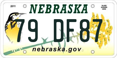 NE license plate 79DF87
