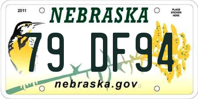NE license plate 79DF94