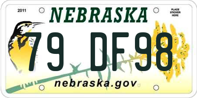 NE license plate 79DF98