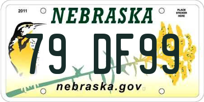 NE license plate 79DF99
