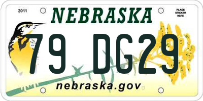 NE license plate 79DG29
