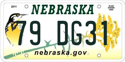 NE license plate 79DG31