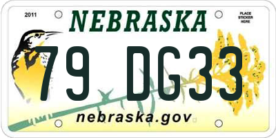NE license plate 79DG33