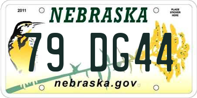 NE license plate 79DG44