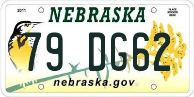 NE license plate 79DG62