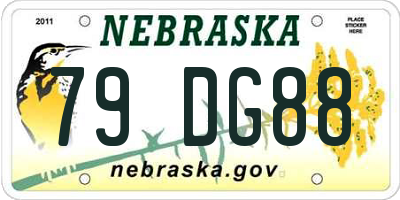NE license plate 79DG88