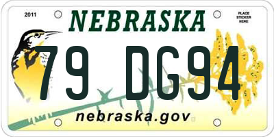 NE license plate 79DG94