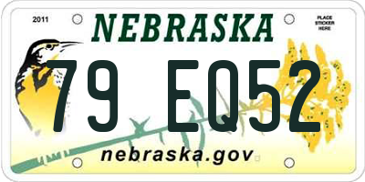 NE license plate 79EQ52