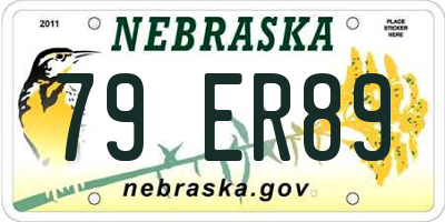 NE license plate 79ER89