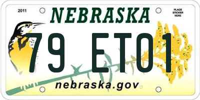 NE license plate 79ET01