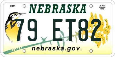 NE license plate 79ET82