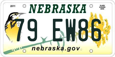 NE license plate 79EW86