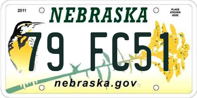 NE license plate 79FC51