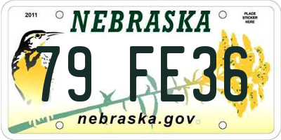 NE license plate 79FE36