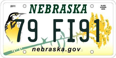 NE license plate 79FI91