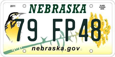 NE license plate 79FP48