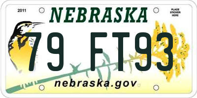 NE license plate 79FT93