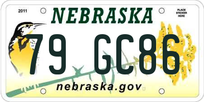 NE license plate 79GC86