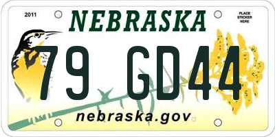 NE license plate 79GD44