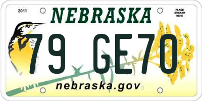 NE license plate 79GE70