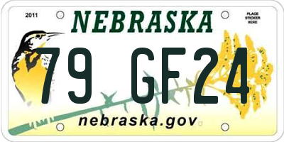 NE license plate 79GF24