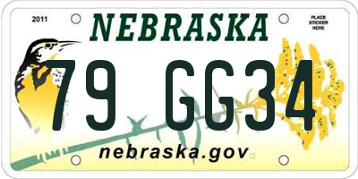 NE license plate 79GG34