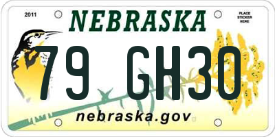 NE license plate 79GH30
