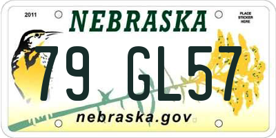 NE license plate 79GL57