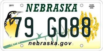 NE license plate 79GO88