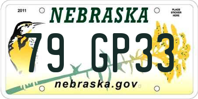 NE license plate 79GP33