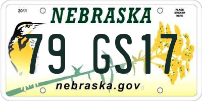 NE license plate 79GS17