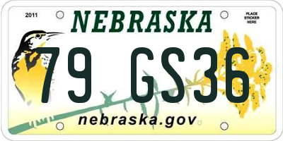NE license plate 79GS36