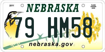 NE license plate 79HM58
