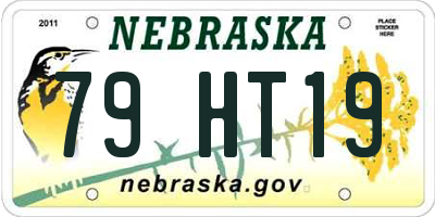 NE license plate 79HT19